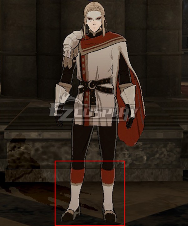 FE Three Houses Jeritza Red White Brown Shoes Cosplay Boots