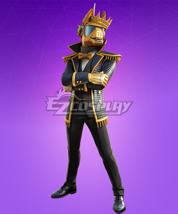 Fortnite Battle Royale DJ Yonder Golden Style Cosplay Costume