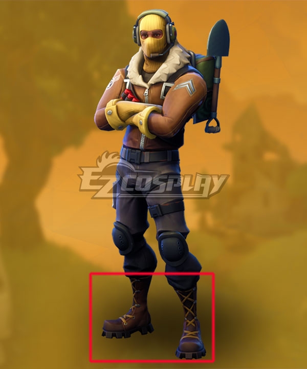 Fortnite Battle Royale Raptor Brown Shoes Cosplay Boots