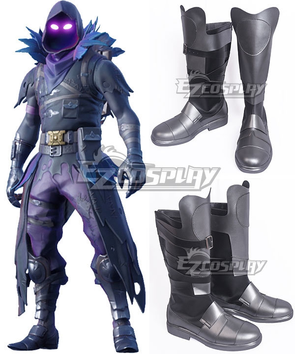 Fortnite Battle Royale Raven Sliver Shoes Cosplay Boots