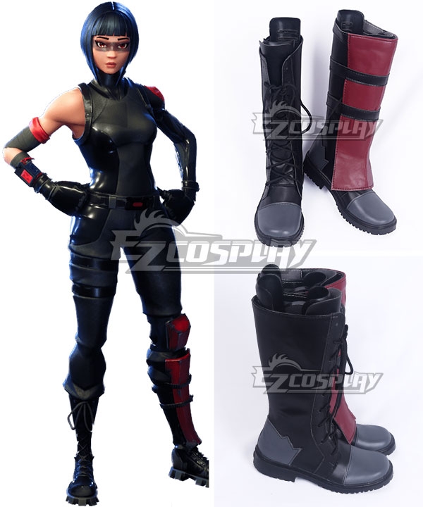 Fortnite Battle Royale: Shadow Ops Skin Black Shoes Cosplay Boots