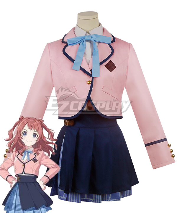 Gakuen Idolmaster Saki Hanami Brown Cosplay Costume