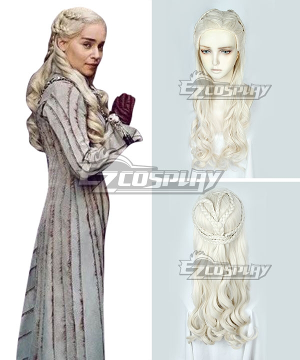 

Game Of Thrones Season 8 Daenerys Targaryen Light Golden Cosplay Wig