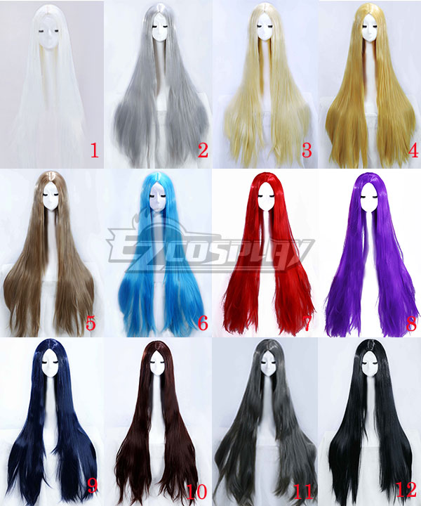 General Multicolor 100cm Long Straight Hair Middle Part Cosplay Wig