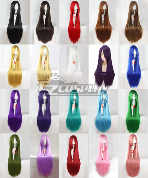 General Multicolor 80cm Long Straight Cosplay Wig