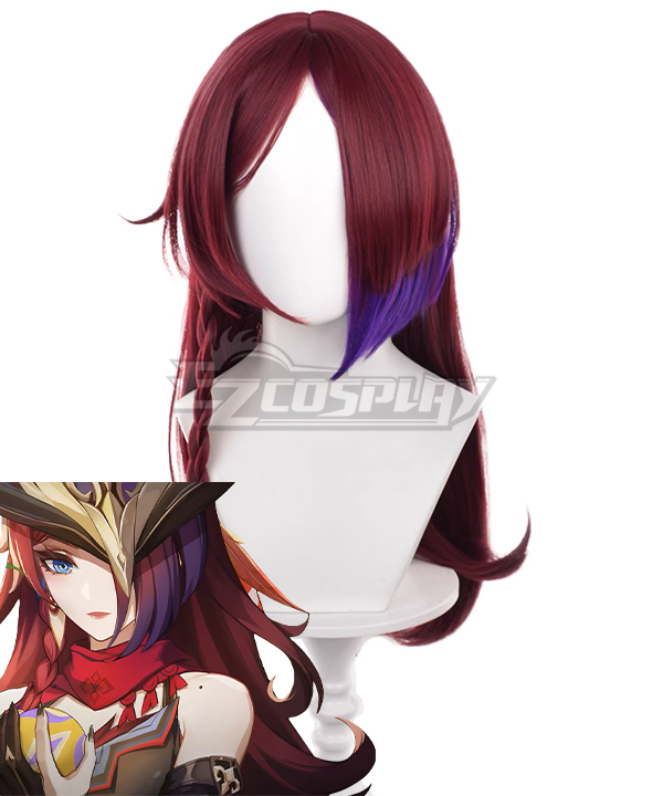 Genshin Impact Chasca Red Cosplay Wig