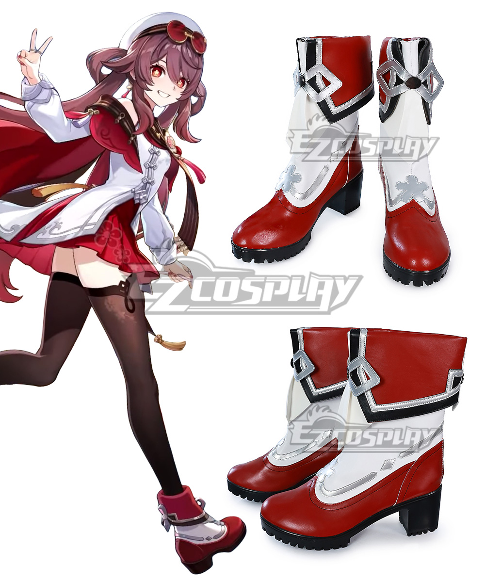Genshin Impact Cherries Snow-Laden Hu Tao Red Cosplay Shoes