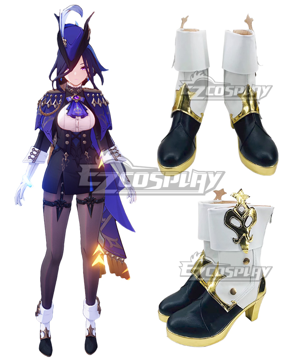 Genshin Impact Captain R White Shoes Cosplay Boots