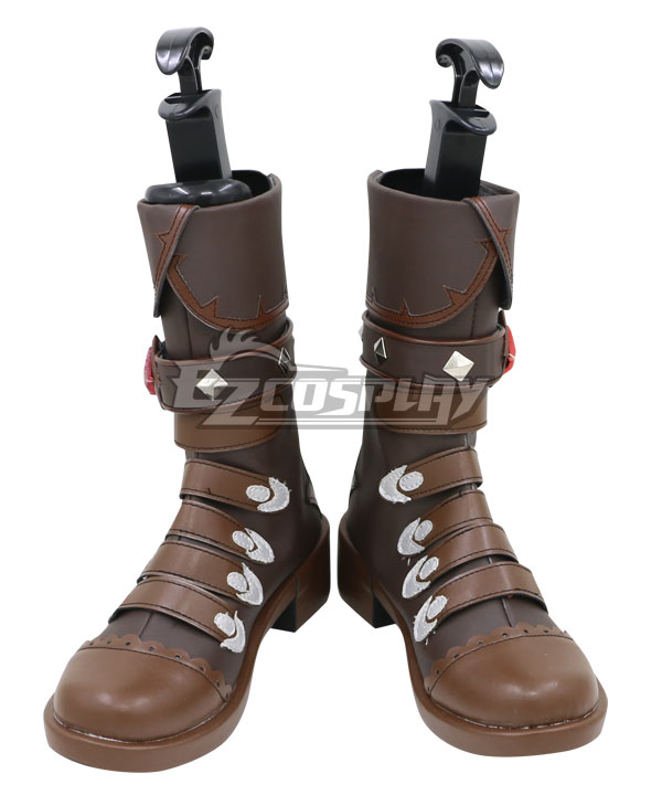 Genshin Impact Diluc Brown Shoes Cosplay Boots