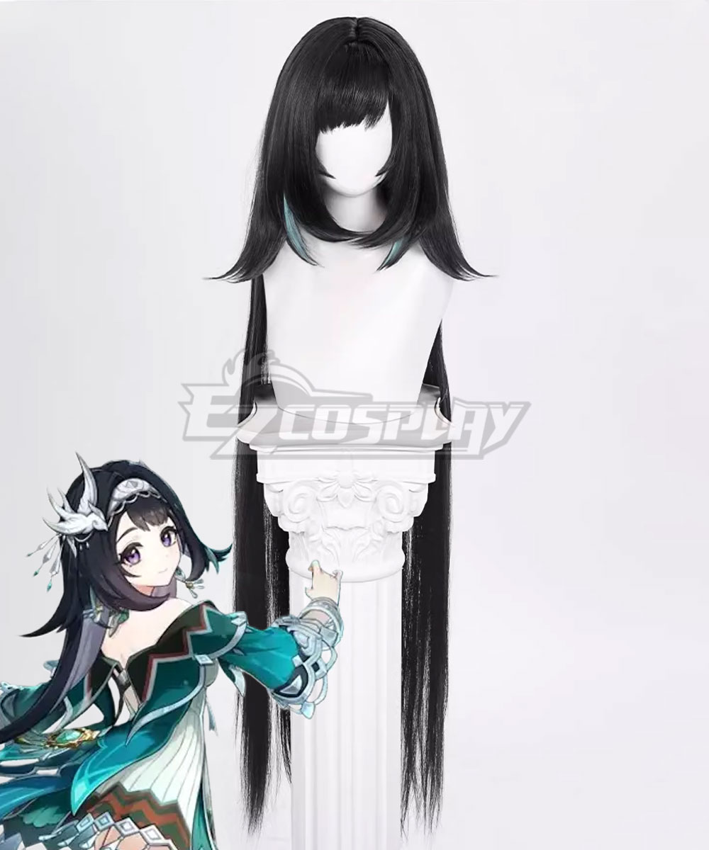 Genshin Impact Lanyan Black Cosplay Wig