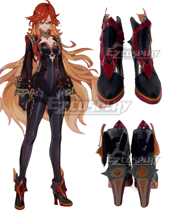 Genshin Impact Mavuika Black Cosplay Shoes