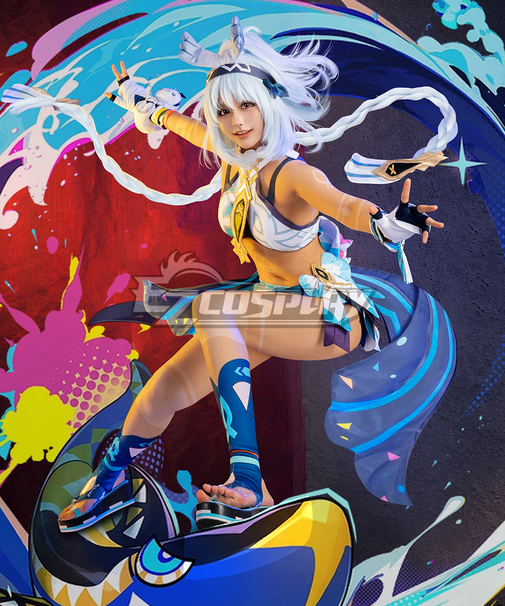 Genshin Impact Natlan characters Blue Cosplay Costume