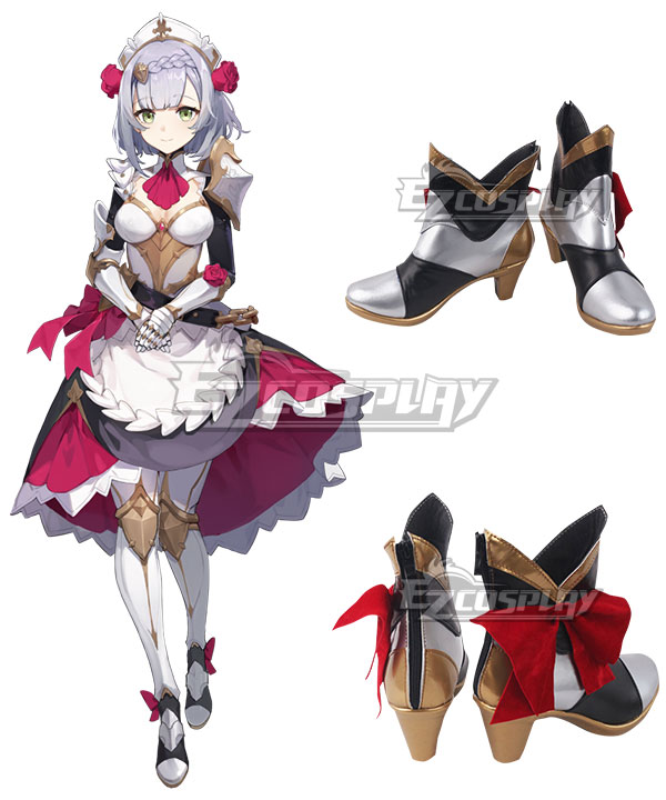 Genshin Impact Noelle White Cosplay Shoes
