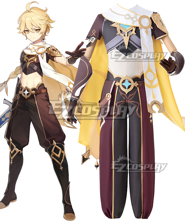 Genshin Impact Player Male Traveller Aether Cosplay Costume