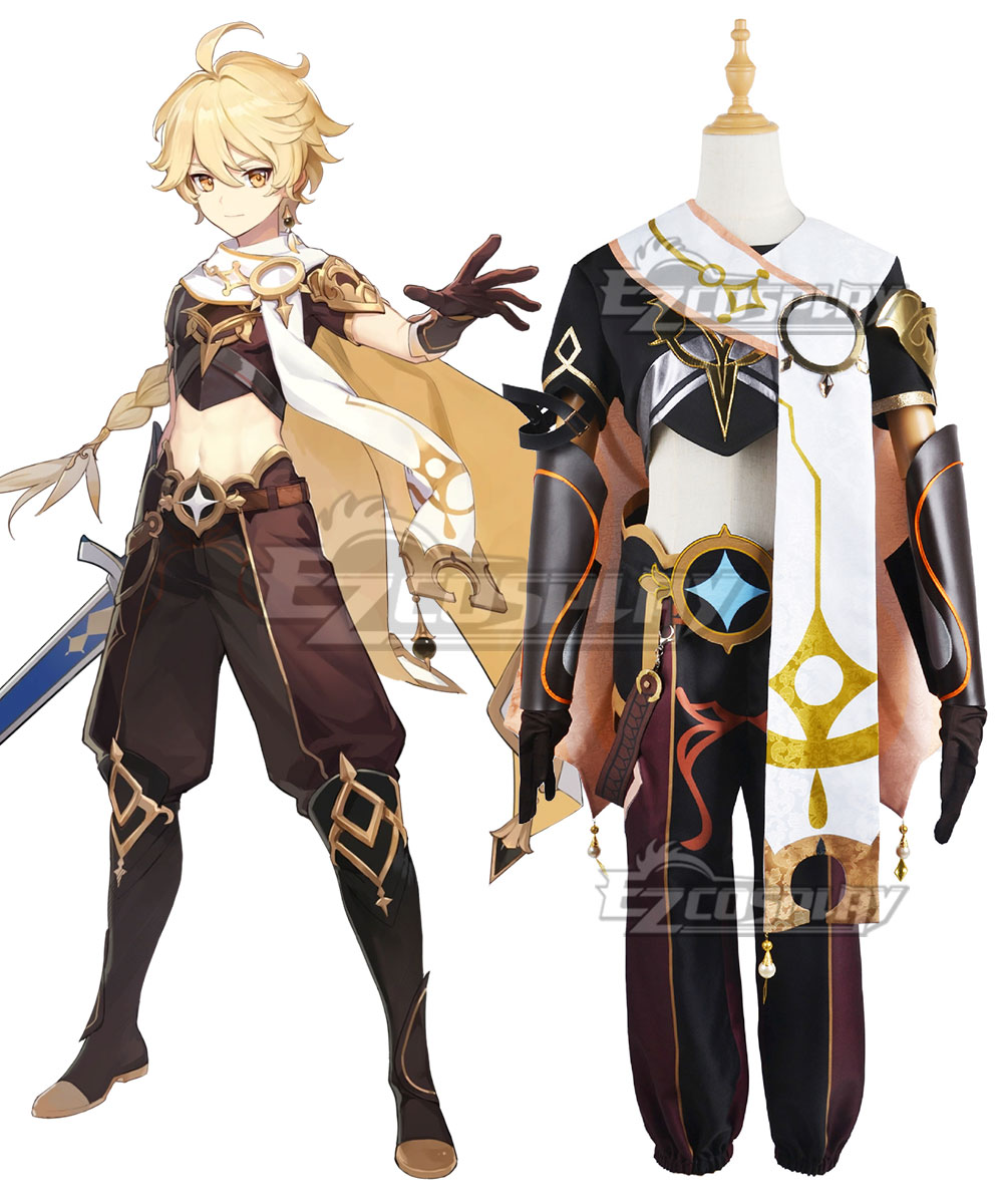 Genshin Impact Player Male Traveller Aether Cosplay Costume