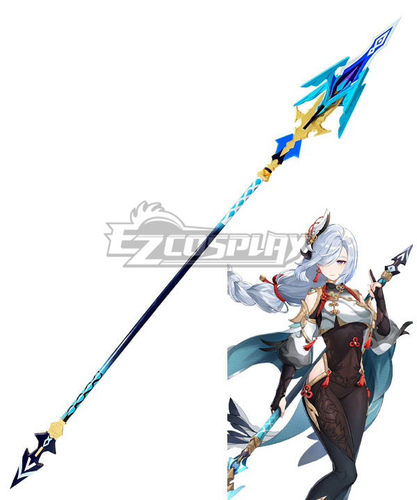 Genshin Impact Shenhe Spear Brisk of Illumination Cosplay Weapon Prop