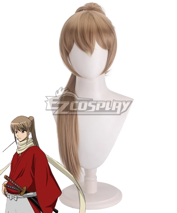 Gintama Okita Sougo Kimono Brown Cosplay Wig