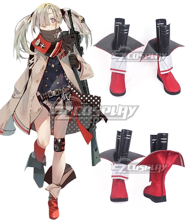 Girls Frontline HK21 Red White Shoes Cosplay Boots