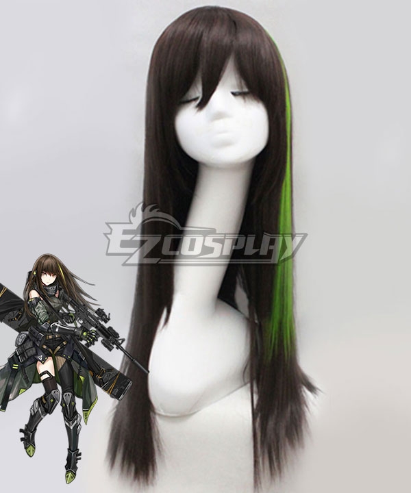Girls Frontline M4A1 Brown Green Cosplay Wig