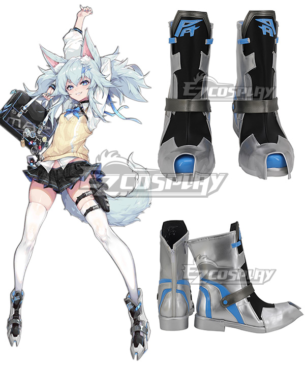 Girls Frontline PA15 Sliver Black Shoes Cosplay Boots