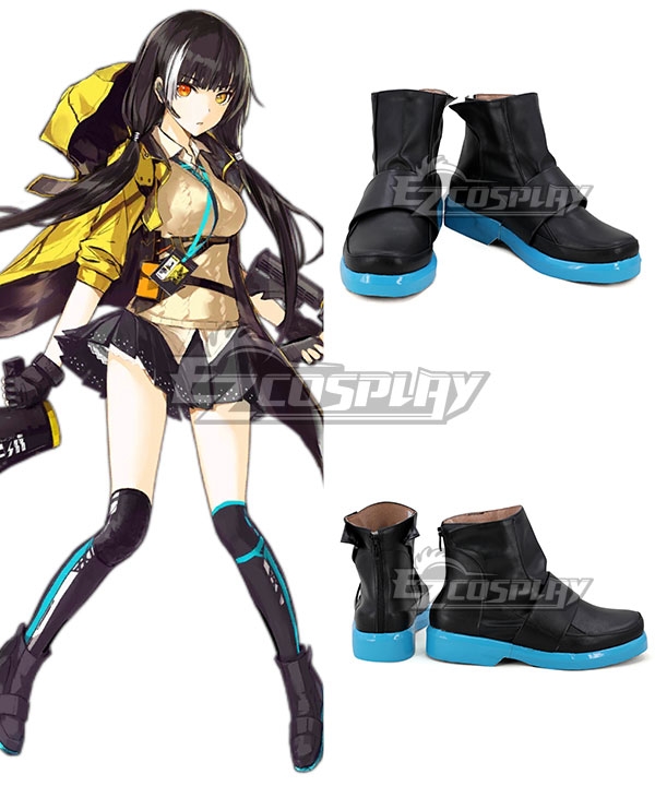 Girls Frontline RO635 Black Blue Cosplay Shoes
