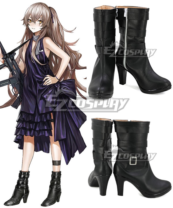 Girls Frontline UMP45 2nd Year Anniversary Skins Black Shoes Cosplay Boots