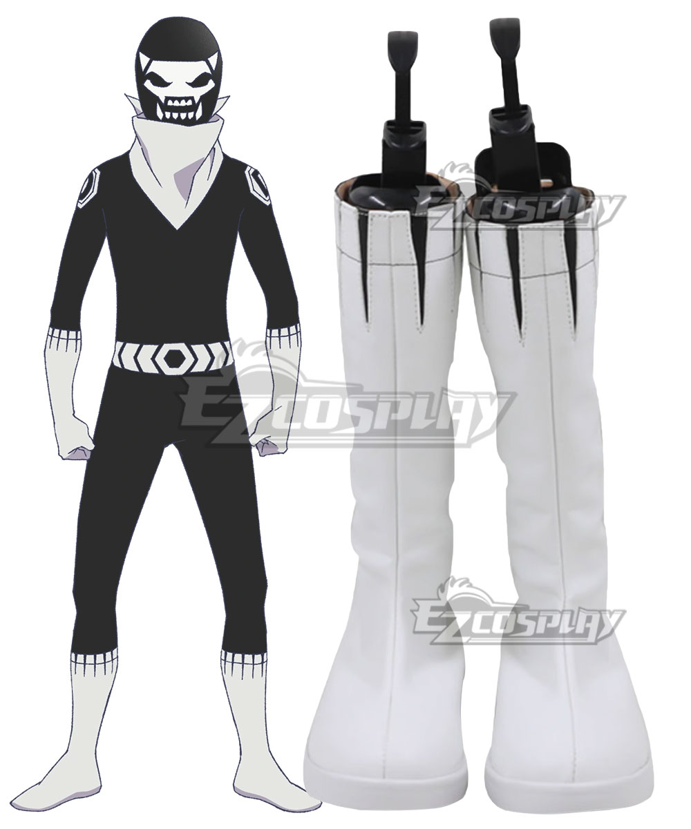 Go! Go! Loser Ranger! Footsoldier D White Shoes Cosplay Boots