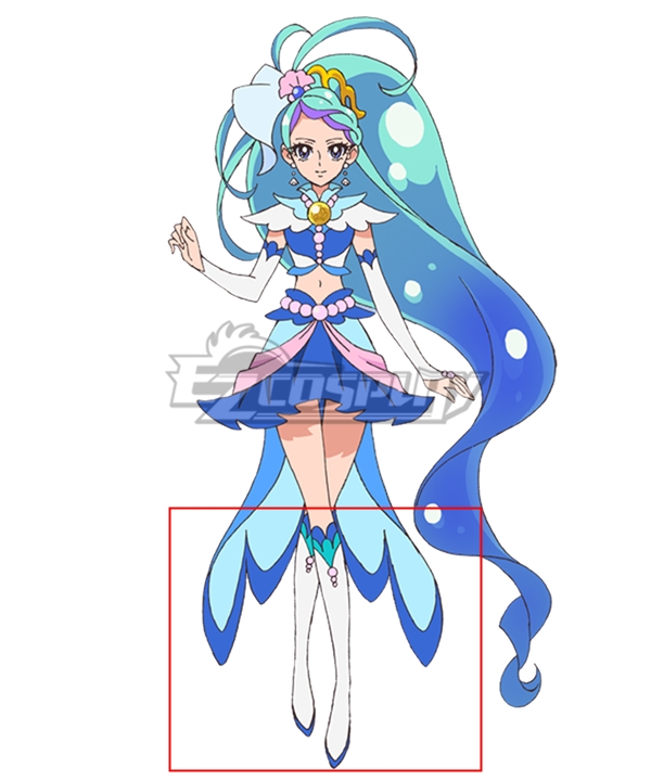 Go! Princess PreCure Minami Kaido Cure Mermaid White Blue Shoes Cosplay Boots