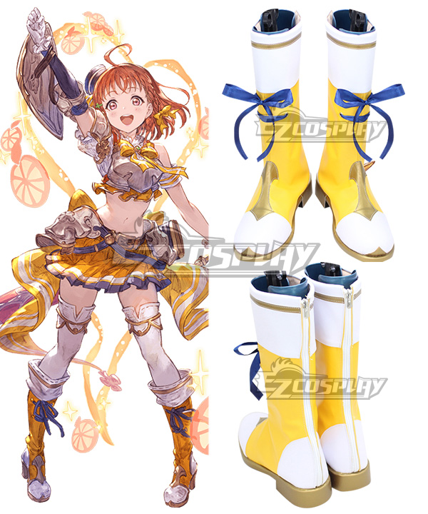 Granblue Fantasy With Lovelive! Love Live!! Chika Takami Yellow Cosplay Shoes Cosplay Boots