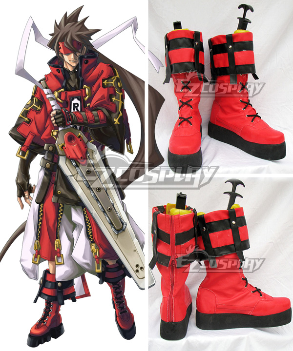 Guilty Gear Sol Badguy Red Shoes Cosplay Boots
