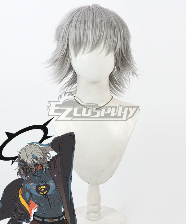 Guilty Gear STRIVE Happy Chaos Glasses Cosplay Grey Cosplay Wig