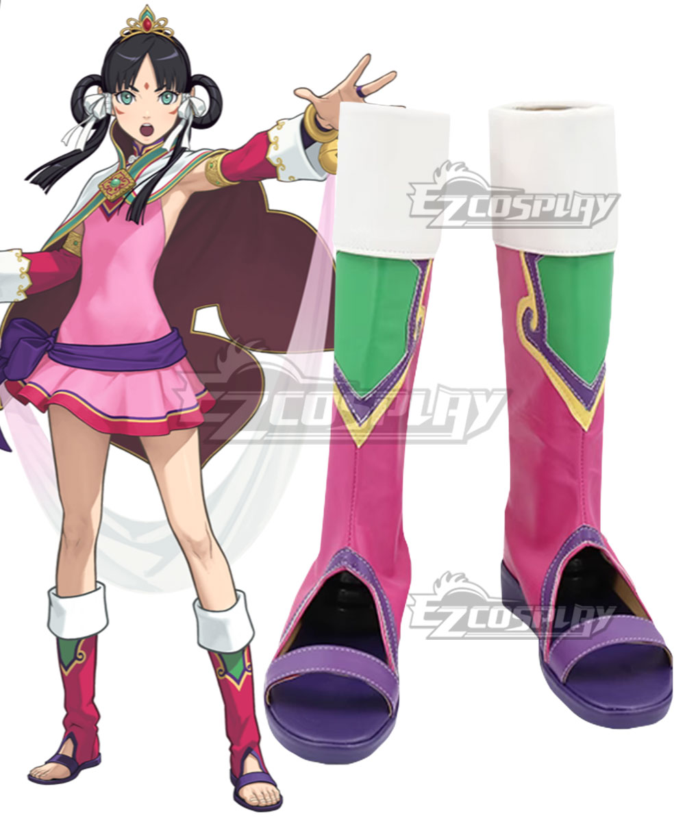 Gyakuten Kenji 2 Ace Attorney Rayfa Padma Khura'in Boots Shoes Cosplay Boots