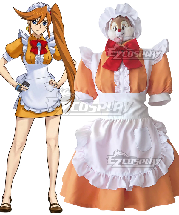 Gyakuten Saiban Athena Cykes Waitress Cosplay Costume