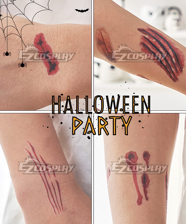 Halloween Cosplay Party Tattoo Stickers Fluorescent Tattoos Glow In Dark Tattoo Cosplay Accessory Prop