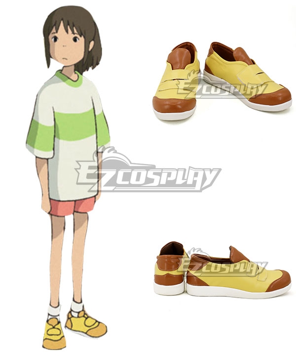 

Hayao Miyazaki Spirited Away Ogino Chihiro Yellow Brown Cosplay Shoes