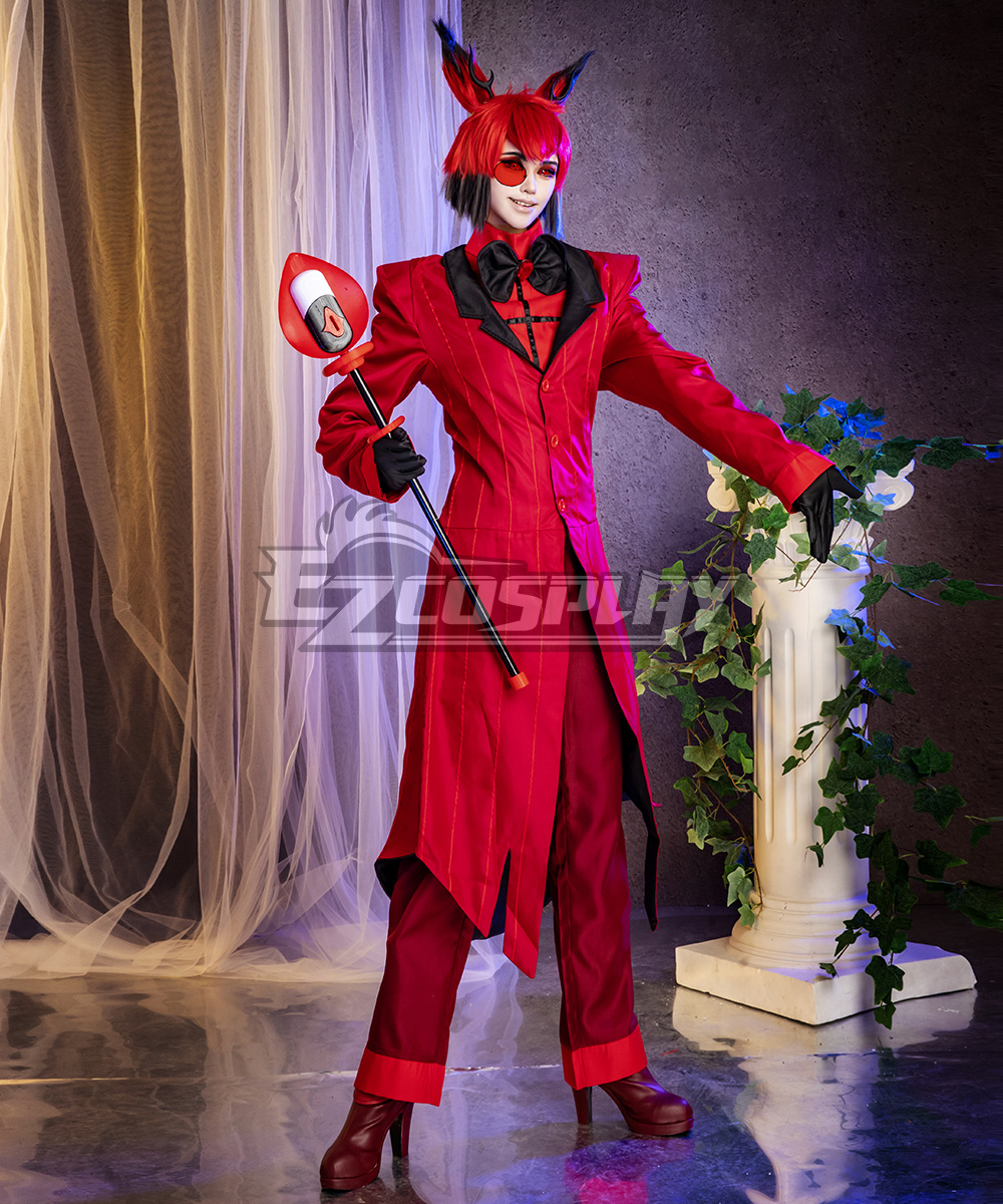 Anime Hazbin Hotel Alastor Pruik Met Oor Cosplay Kostuum Hittebestendige Synthetisch Haar Mannen Vrouwen Pruiken
