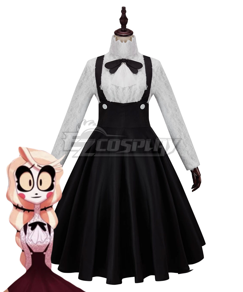 Hazbin Hotel Charlie Kid childhood Black Gallus Dress Cosplay Costume