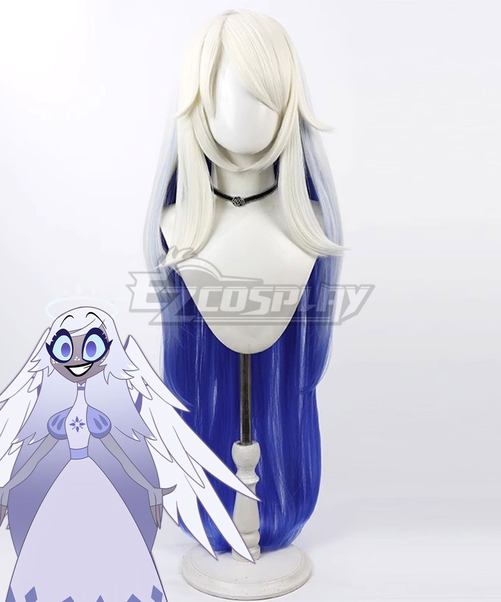 Hazbin Hotel Emily White Blue Cosplay Wig