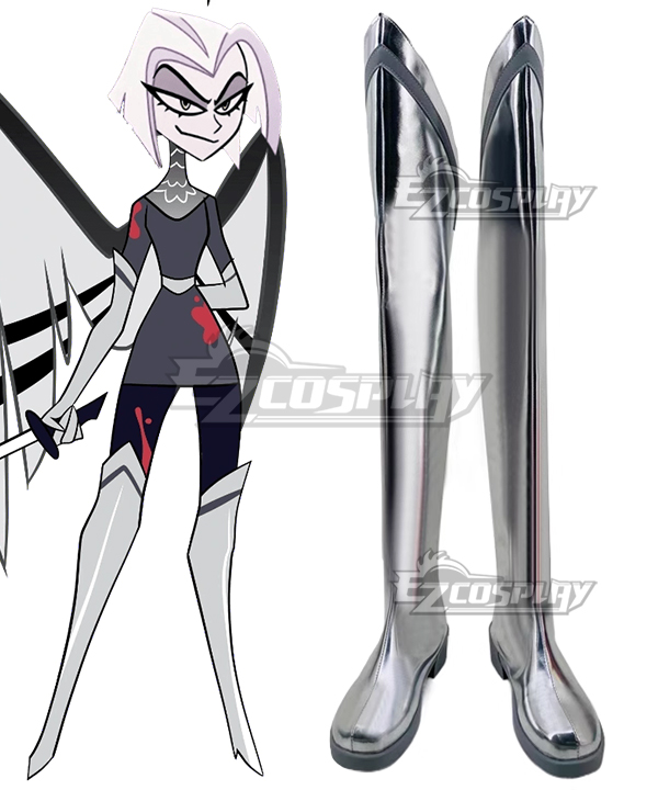 Hazbin Hotel Lute Silver Metal Texture Shoes Cosplay Boots