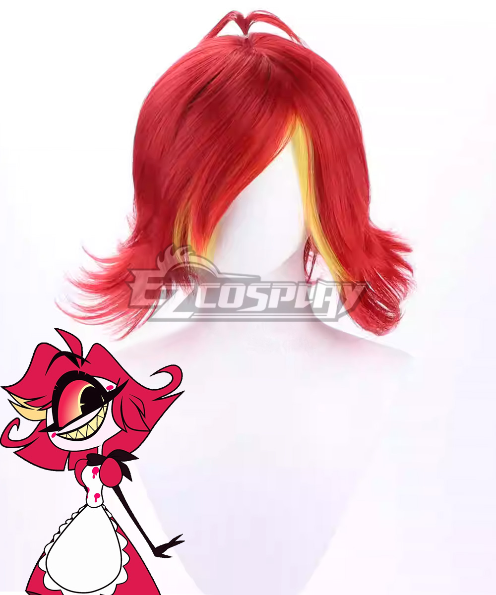 Hazbin Hotel Niffty Red Yellow Premium Edition Cosplay Wig