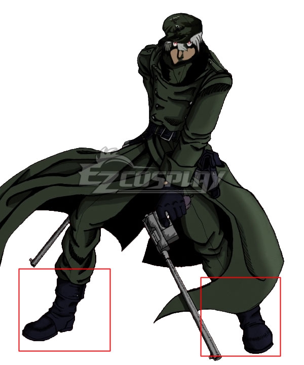 Hellsing Ova The Captain Black Shoes Cosplay Boots