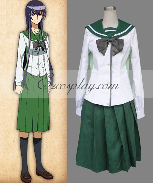 High School of the Dead Busujima Saeko School Uniform Cosplay Costume