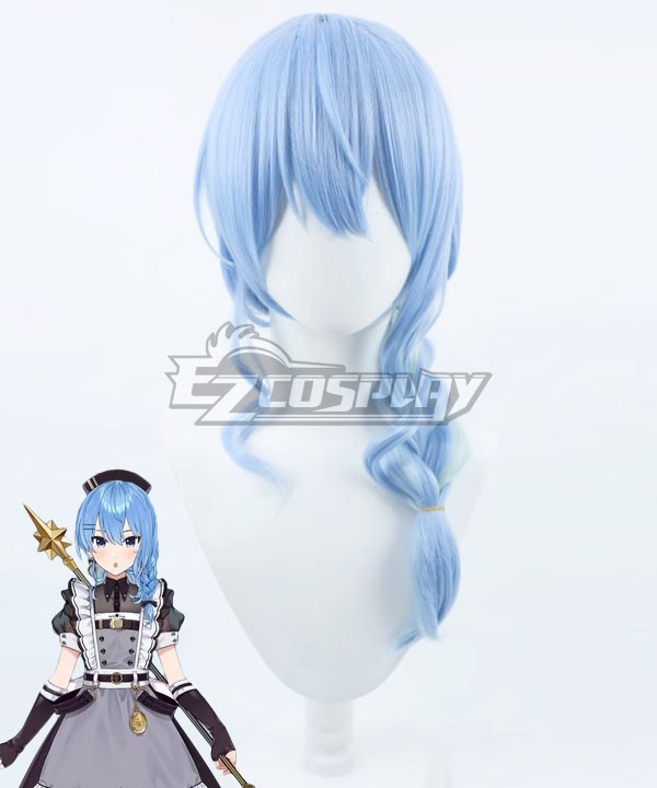 Hololive Virtual YouTuber Suisei Hoshimachi Battle Maid Fifth Blue Cosplay Wig