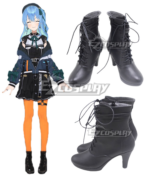 Hololive Virtual YouTuber Suisei Hoshimachi Western clothes Black Cosplay Shoes