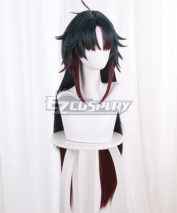Honkai Star Rai Blade Black Red Cosplay Wig