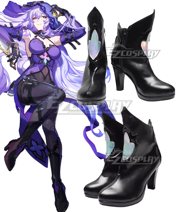 Honkai: Star Rail Black Swan Black Cosplay Shoes