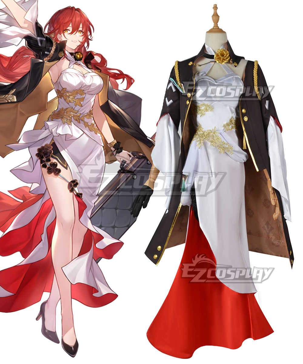 Honkai: Star Rail Himeko Red White Dress Cosplay Costume