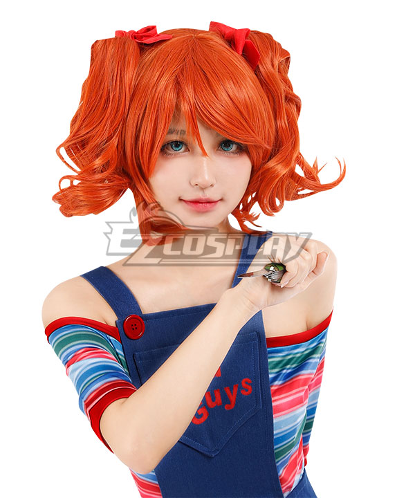 Horror Bishoujo Child's Play Chucky Female Halloween Orange Cosplay Wig