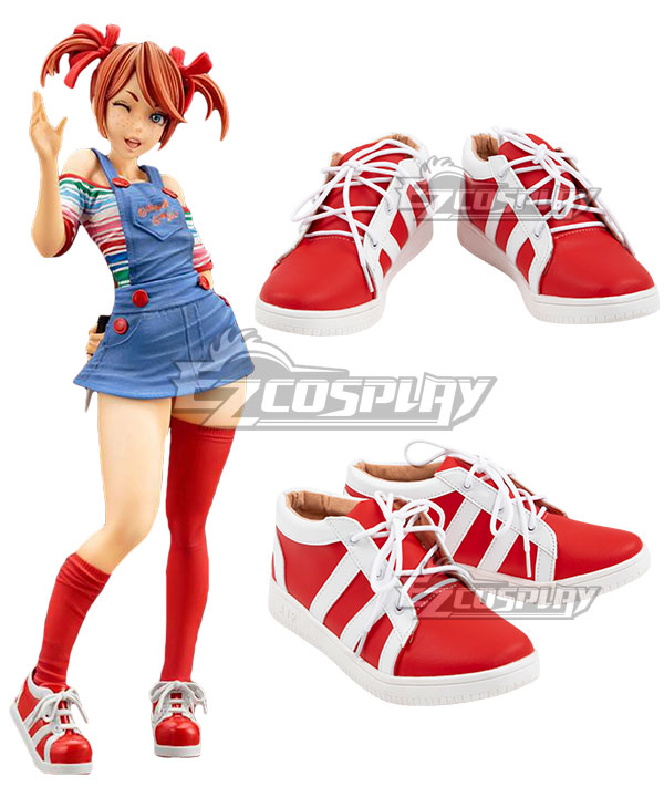 Horror Bishoujo Child's Play Chucky Female Halloween Red Cosplay Shoes