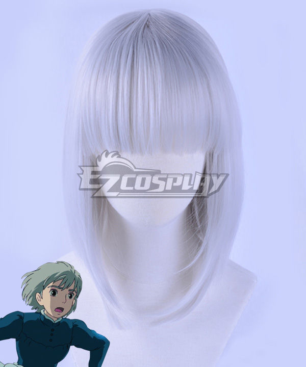 Howl's Moving Castle Sophie Hatter Silver grey Short Hair Cosplay Wig